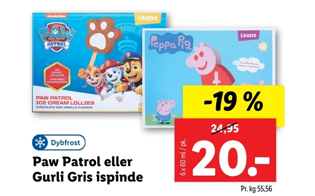 Paw patrol or peppa pig popsicles product image
