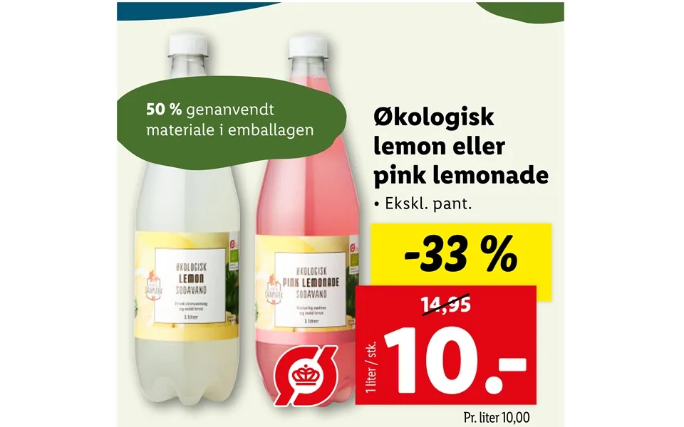 Økologisk Lemon Eller Pink Lemonade