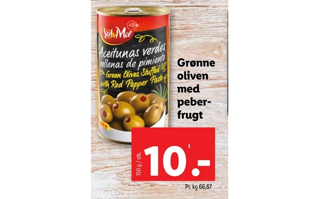 Green olives with bell pepper product image