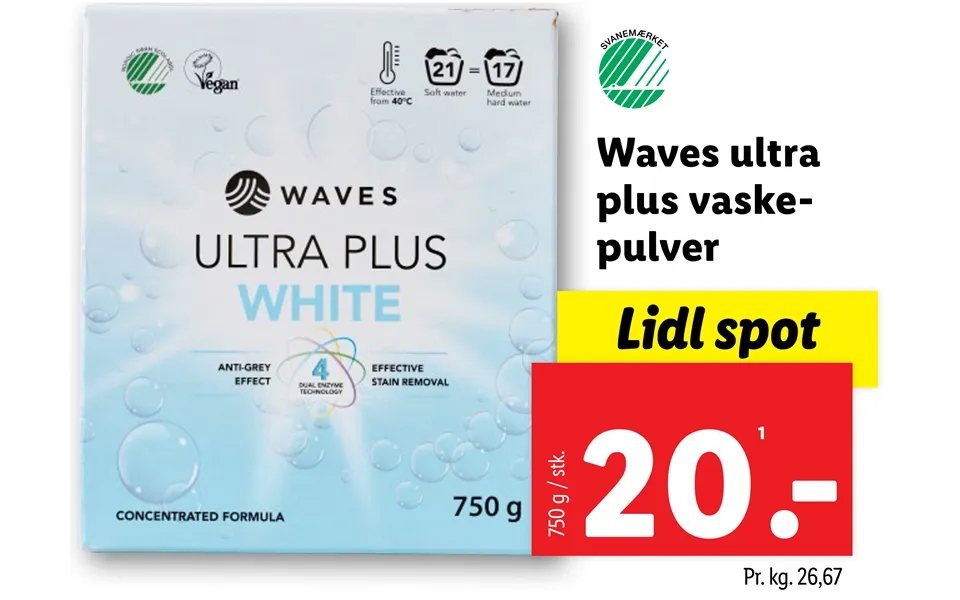 Waves Ultra Plus Vaskepulver