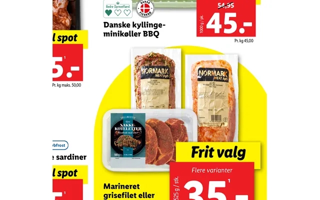 Danish kyllingeminikøller bbq throughout sardines marinated grisefilet or cutlets product image