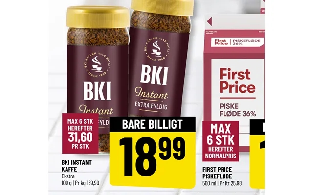 Bki instant coffee first price whipping cream product image