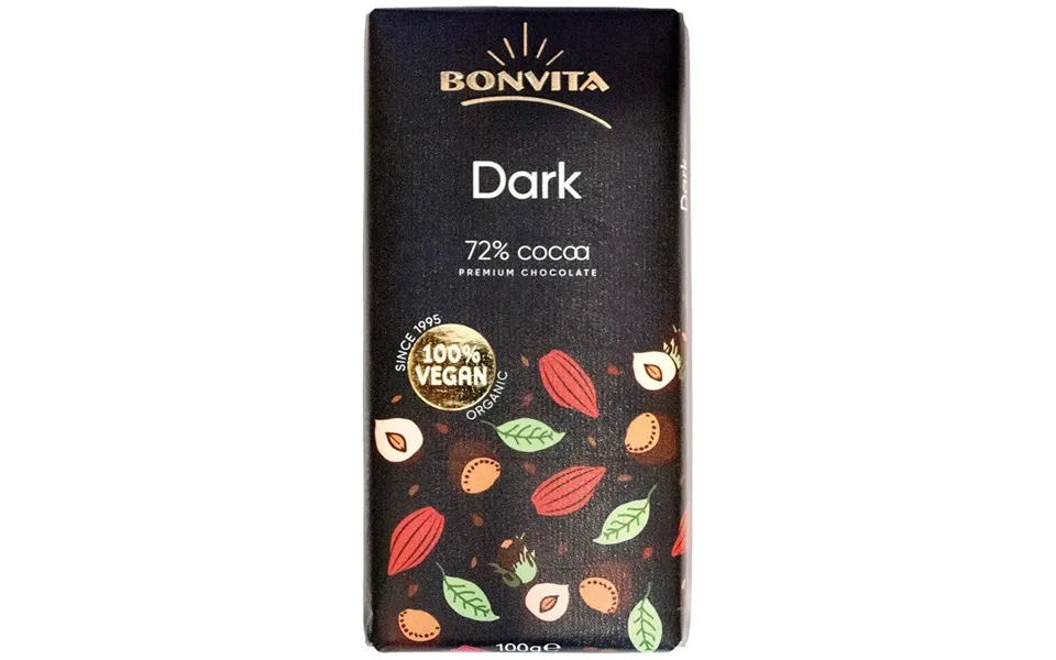 Premium Vegansk Mørk Chokolade. Økologisk