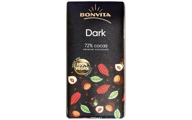 Premium vegan dark chocolate. Organic product image