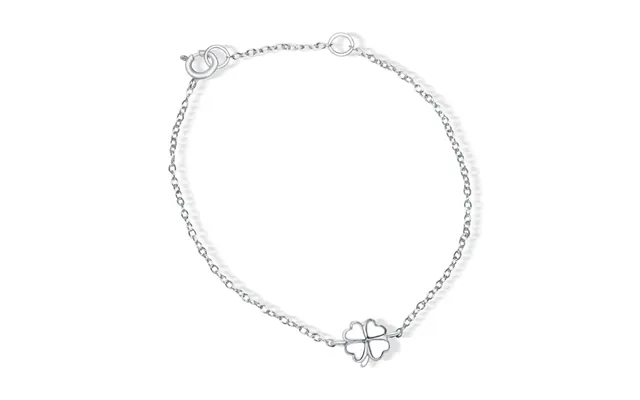 Bracelet in silver with little heart four-leaf clover product image