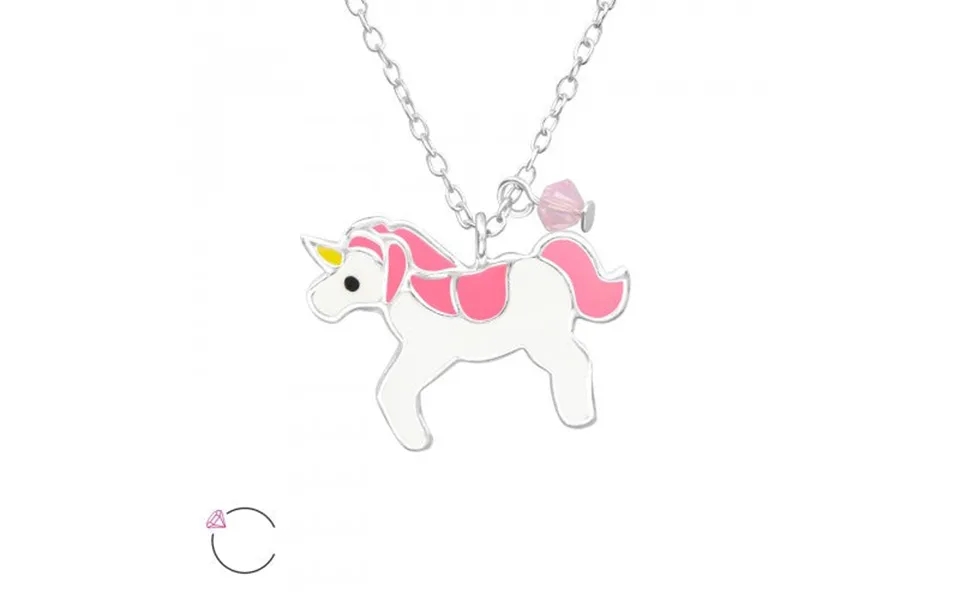 Necklace With Unicorn In Gallop In Silver