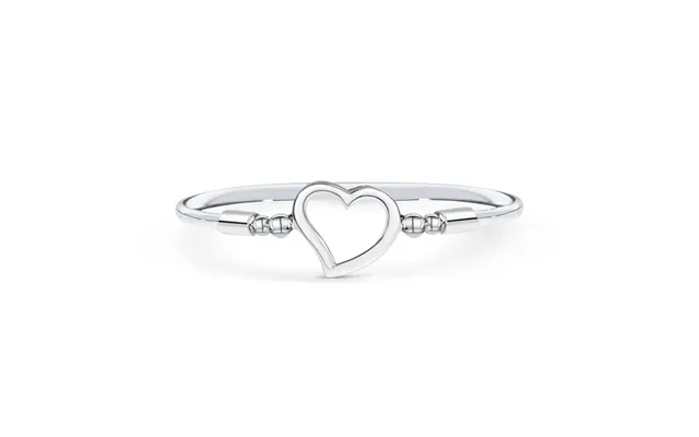 Silver bangle with heart product image