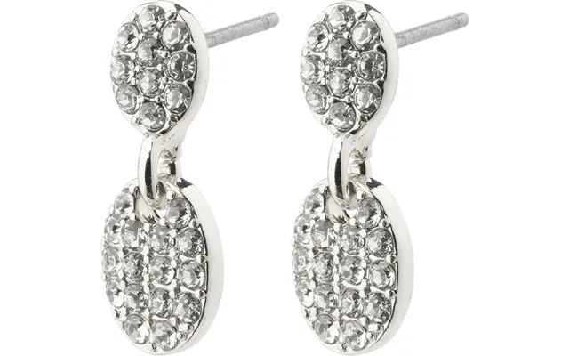 Beat recycled crystal earrings silverplated product image