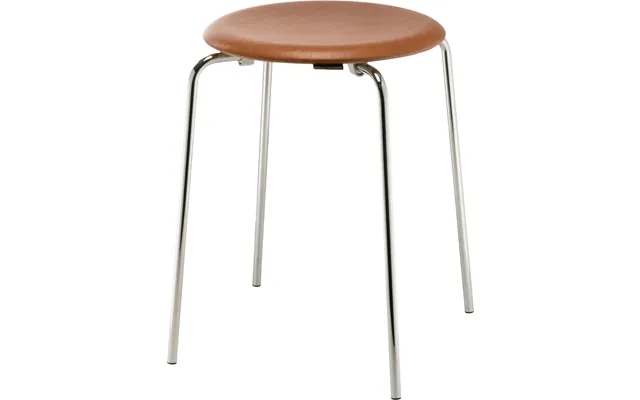 Dot walnut stool elegance leather chrome base product image