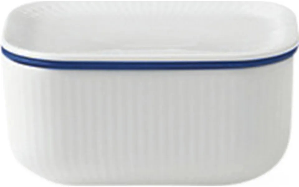 White Fluted Butter Dish M. Layer