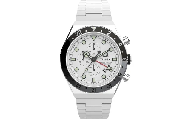 While q chrono 3 hour zone 40mm sst case white dial bracelet product image