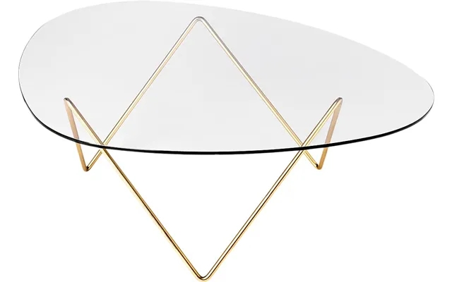 Pedrera coffee table base brass semi matt - top transparent product image