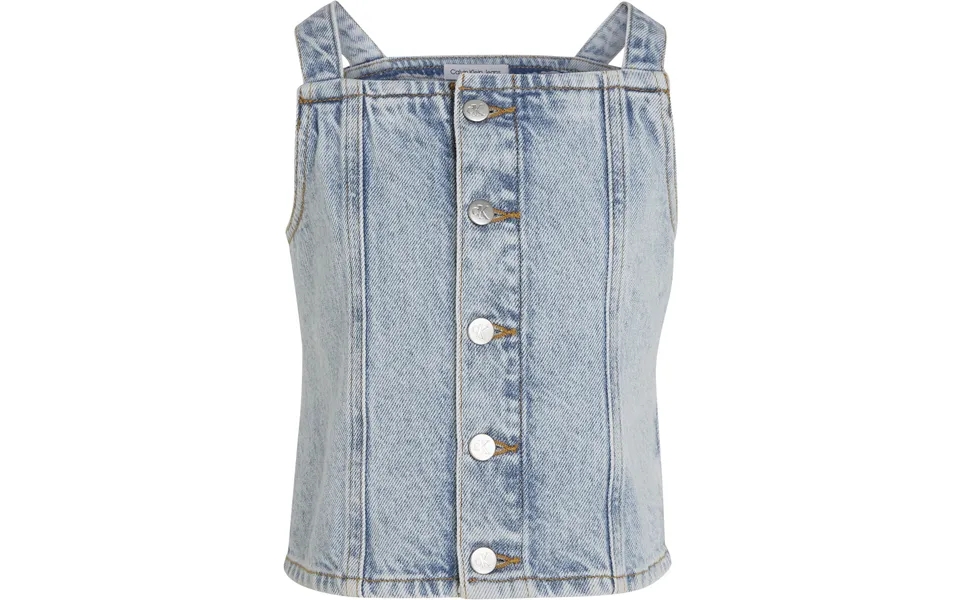 Powder Blue Strap Denim Top