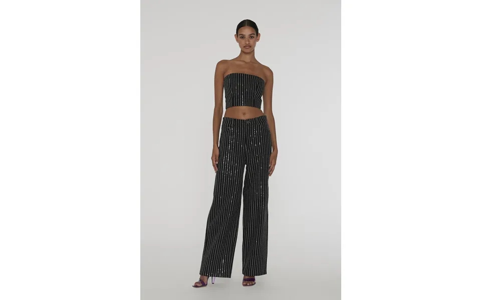 Sequin Twill Wide Pants