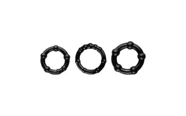 Easytoys stimulating 3-piece cock ring seen product image
