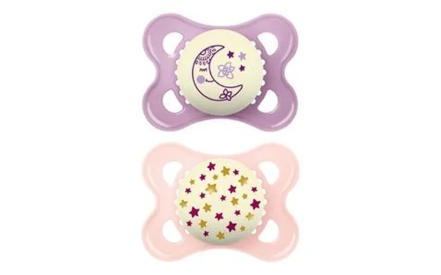 Mam original night pacifier 0-6 months., Pink - 2 paragraph. product image