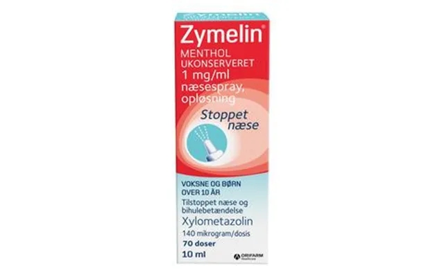 Zymelin Menthol Ukonserveret Næsespray 1 Mg Ml. - 10 Ml. product image