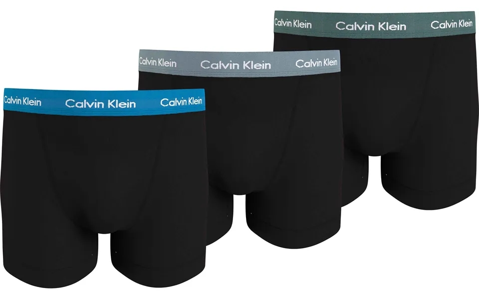 Calvin klein cotton stretch classic fit trunks 3-pak black - str