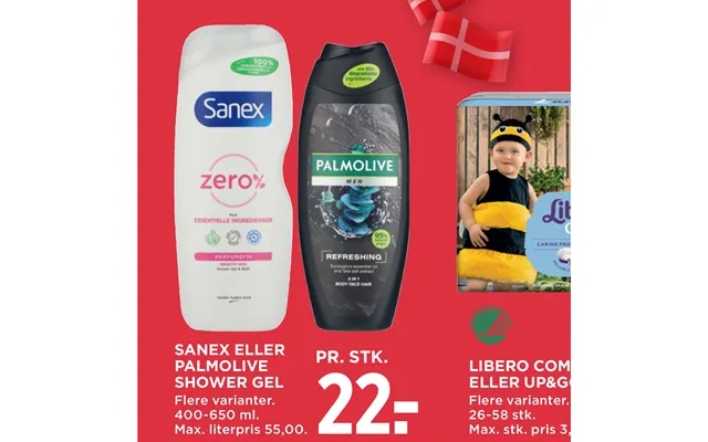 Sanex or palmolive shower gel libero comfort or up&go product image