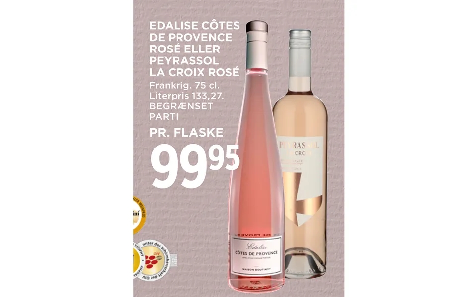 Edalise Côtes De Provence Rosé Eller Peyrassol La Croix Rosé