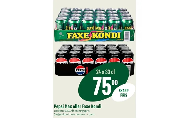 Pepsi Max Eller Faxe Kondi product image