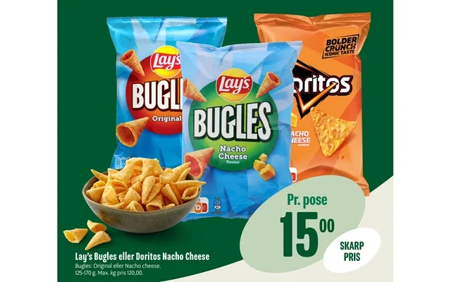 Lay’p bugles or doritos nacho cheese product image