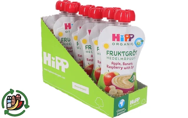 Hipp Grød Klemmepose Æble Banan Hindbær 6-pak product image