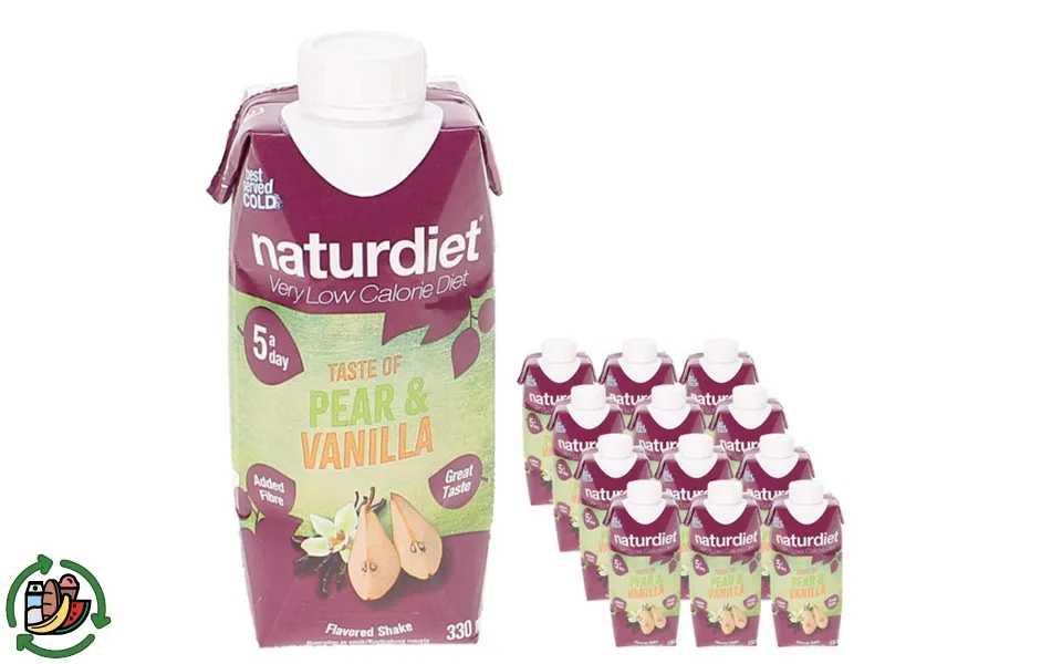 Naturdiet Måltidserstatning Shake Pear & Vanilla 12-pak