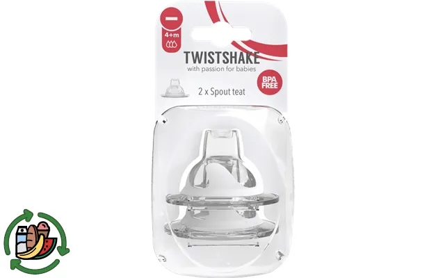 Twistshake Flade Sutteflaskehoveder 4 Måneder 2-pak product image
