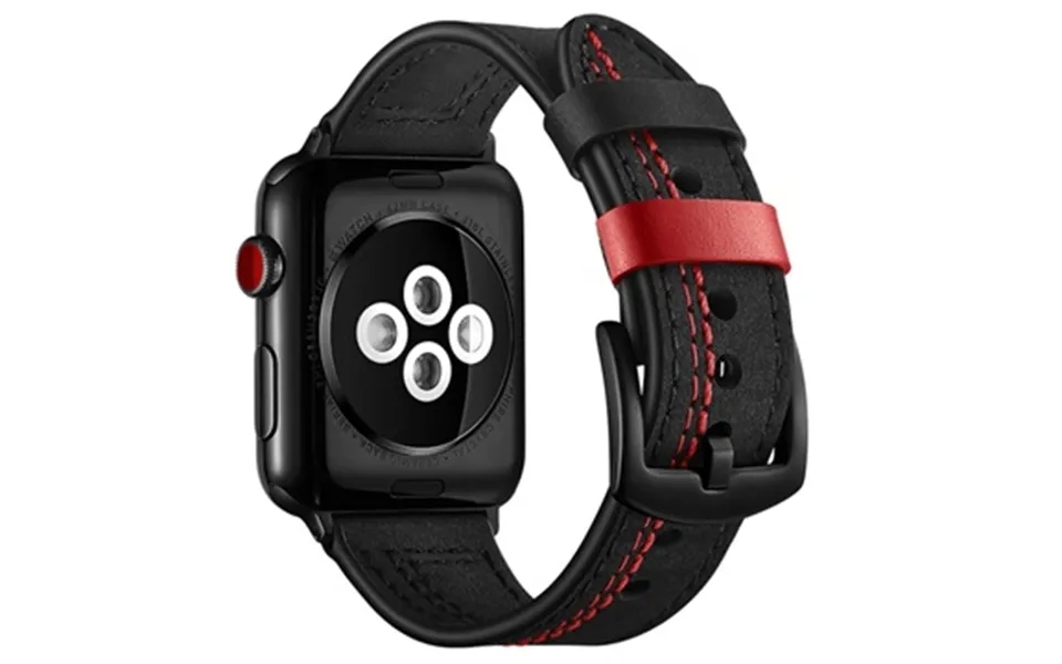 Apple watch series ultra 2 ultra 9 8 see 2022 7 see 6 5 4 3 2 1 stitched læderrem - 49mm 45mm 44mm 42mm