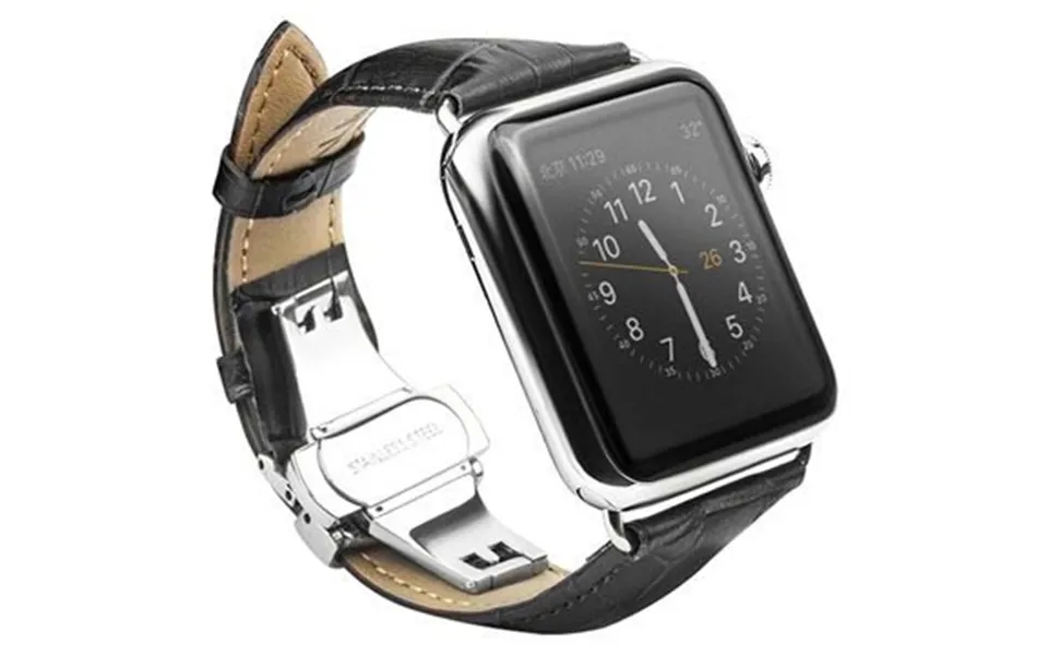 Apple watch seriesultra 2 ultra 9 8 see 2022 7 see 6 5 4 3 2 1 qialino leather armbånd - 49mm 45mm 44mm 42mm