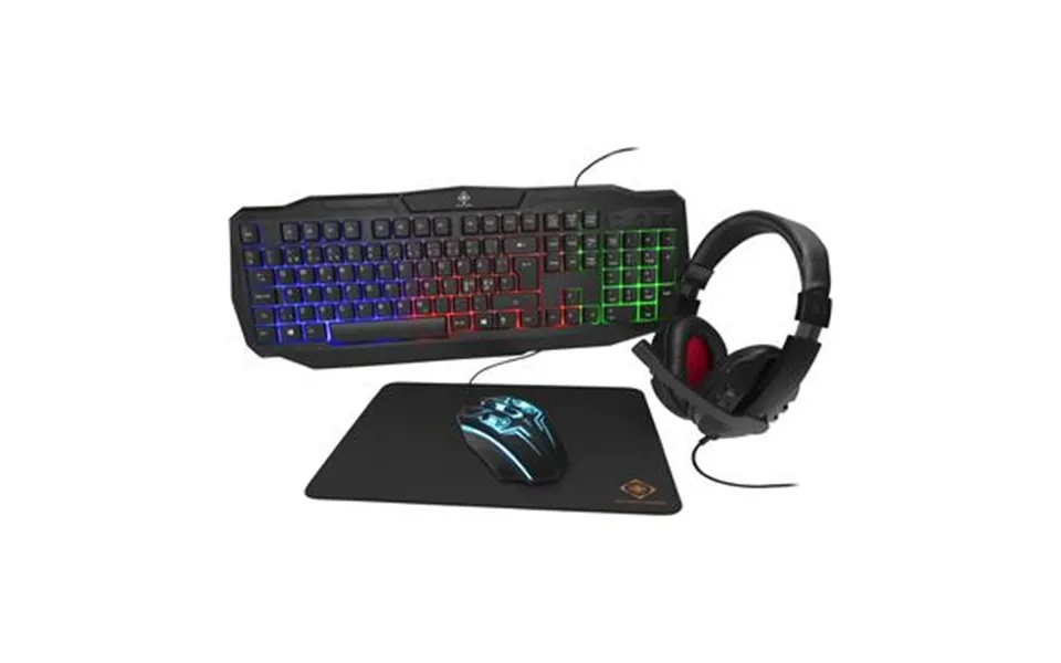 Deltaco 4in1 rgb gaming bundle - keyboard, mouse, headsets, mousepad