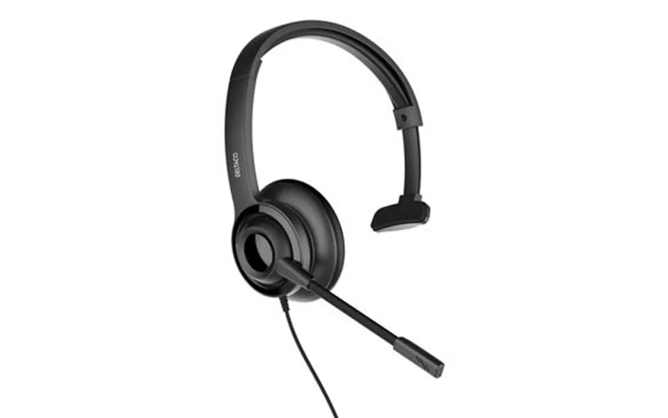Deltaco noise canceling usb mono headset - black
