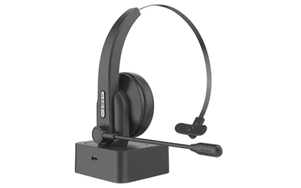 Enkeltøret Bluetooth Headset Med Mikrofon Og Opladningsbase Oy631 - Sort