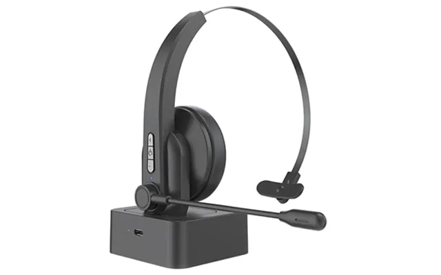 Enkeltøret bluetooth headsets with microphone past, the laws charging base oy631 - sort product image