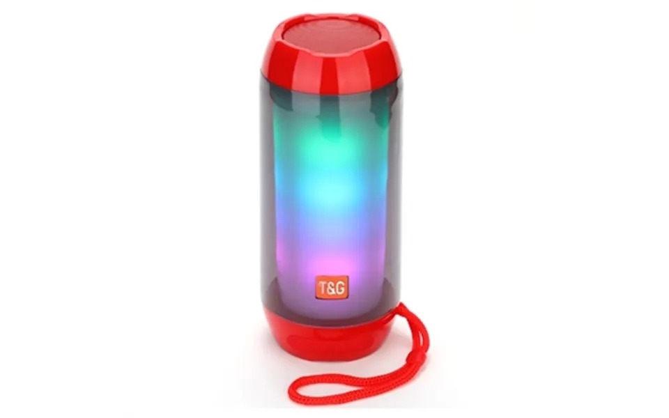 T&g Tg643 Transportabel Bluetooth-højtaler Med Led-lys - Rød