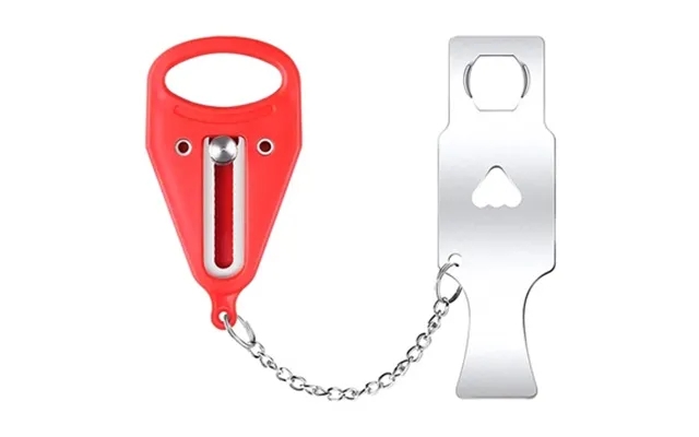 Portable sikkerhedsdørlås in stainless steel - red product image