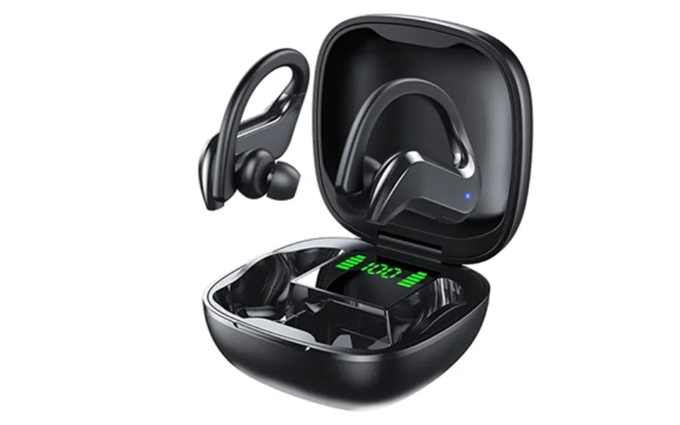 Tws Bluetooth Høretelefoner Med Led Opladningsboks Md03 - Sort