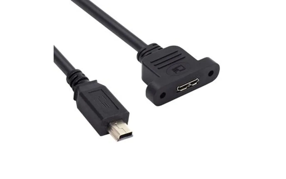 U3-012-mn 50 cm micro 3.0 Type b she to mini usb 2.0 5Pin mockery 480 mbps extension cable with screw mounting
