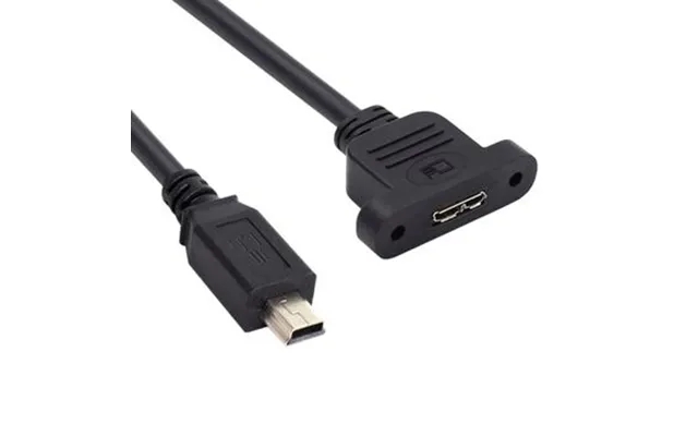 U3-012-mn 50 cm micro 3.0 Type b she to mini usb 2.0 5Pin mockery 480 mbps extension cable with screw mounting product image