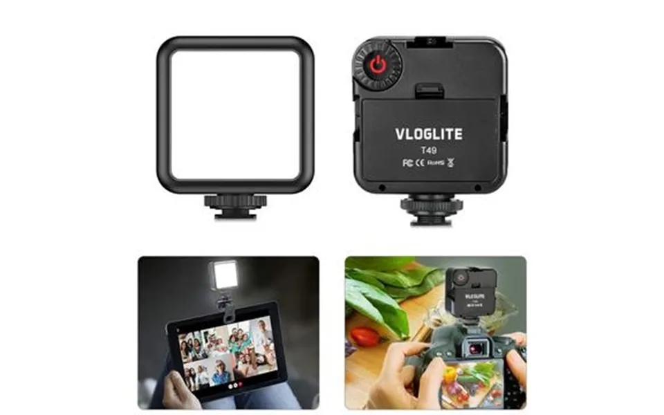 Vloglite t49 part video light 5600k portable fotolys panel mini fill lamp to live streaming