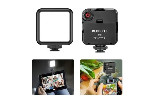 Vloglite T49 Led Videolys 5600k Bærbart Fotolys Panel Mini Fill Lampe Til Live Streaming product image