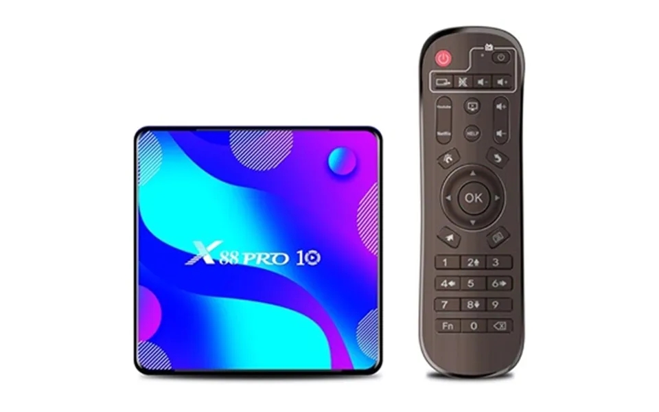 X88 pro 10 smart android 11 tv box with fjernbetjening - 4gb 64gb