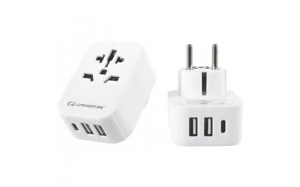 Life venture world two europe travel adapter with usb - adapter