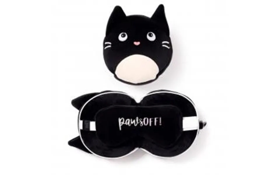 Relaxeazzz Feline Fine Cat Plush Travel Pillow & Eye Mask - Nakkepude