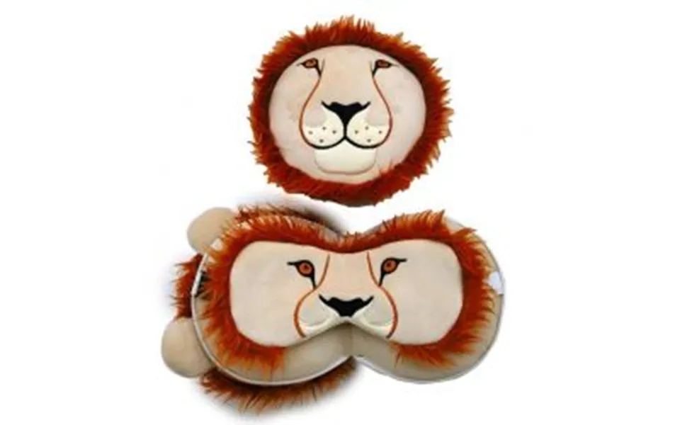 Relaxeazzz Lion Plush Travel Pillow & Eye Mask - Nakkepude