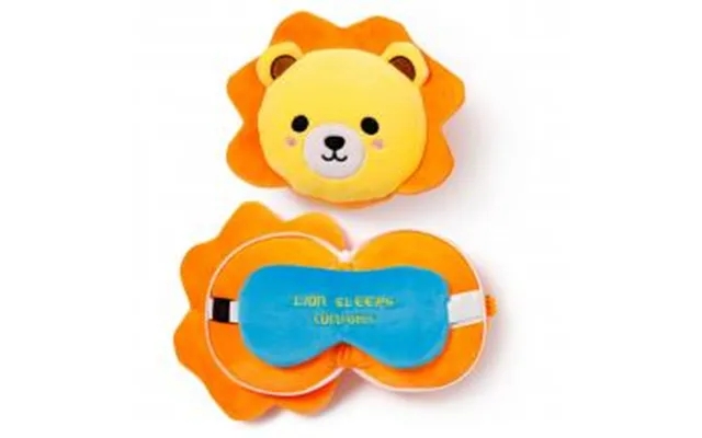 Relaxeazzz Lion Plush Travel Pillow & Eye Mask - Nakkepude product image