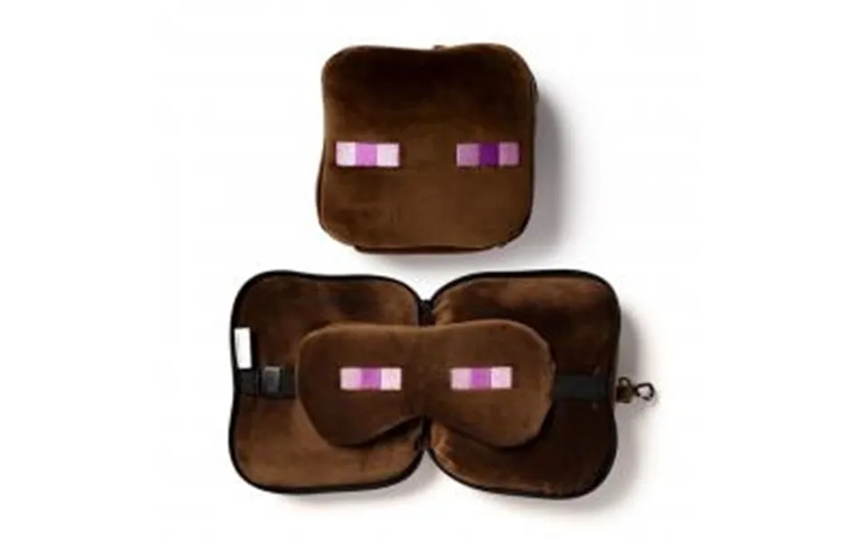 Relaxeazzz Minecraft Enderman Shaped Plush Travel Pillow & Eye Mask - Nakkepude