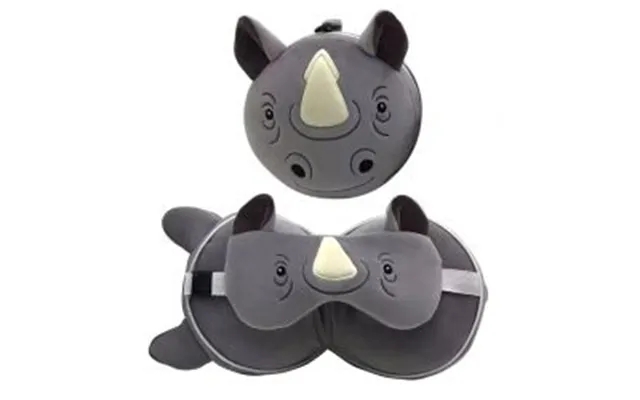 Relaxeazzz Rhino Plush Travel Pillow & Eye Mask - Nakkepude product image