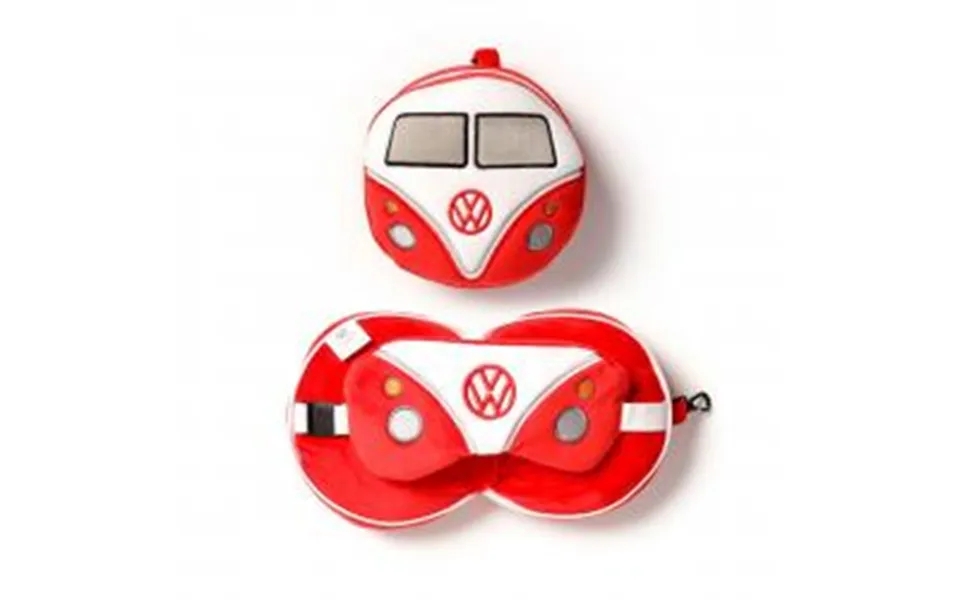 Relaxeazzz Volkswagen Vw T1 Camper Bus Red Travel Pillow & Eye Mask - Nakkepude